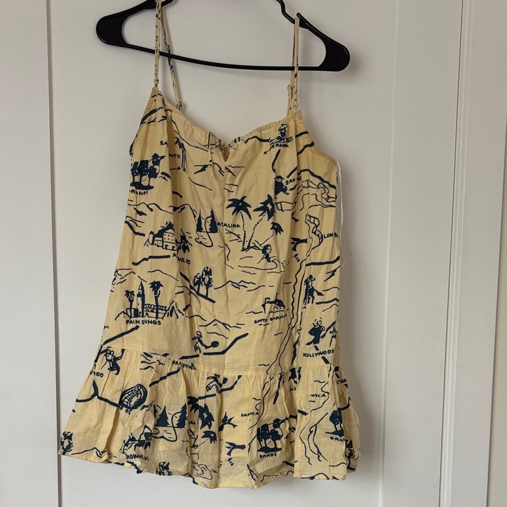 Urban Outfitters California Cream and Navy Dress